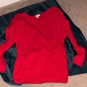 Jersey by Jacob, Red Long Sleeve Tunic tee